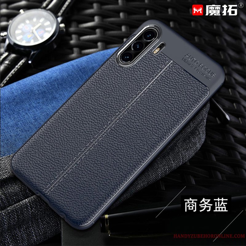 Etui Huawei P30 Pro Beskyttelse Sort Telefon, Cover Huawei P30 Pro Læder Anti-fald Solid Farve