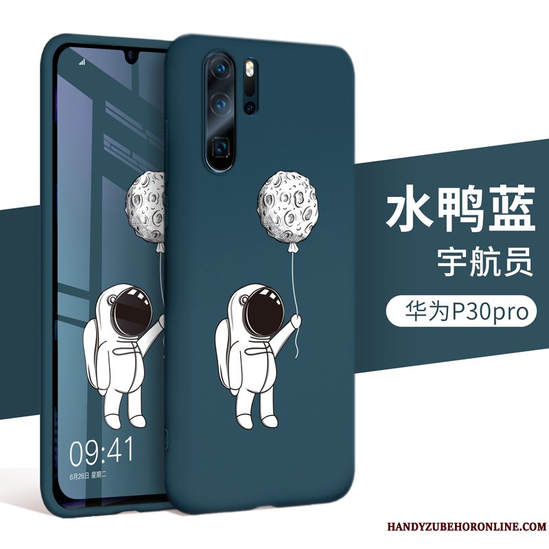 Etui Huawei P30 Pro Beskyttelse Sort Trendy, Cover Huawei P30 Pro Silikone Anti-fald Telefon