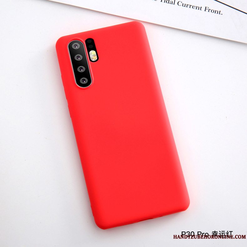 Etui Huawei P30 Pro Blød Anti-fald Tynd, Cover Huawei P30 Pro Tasker Telefonrød