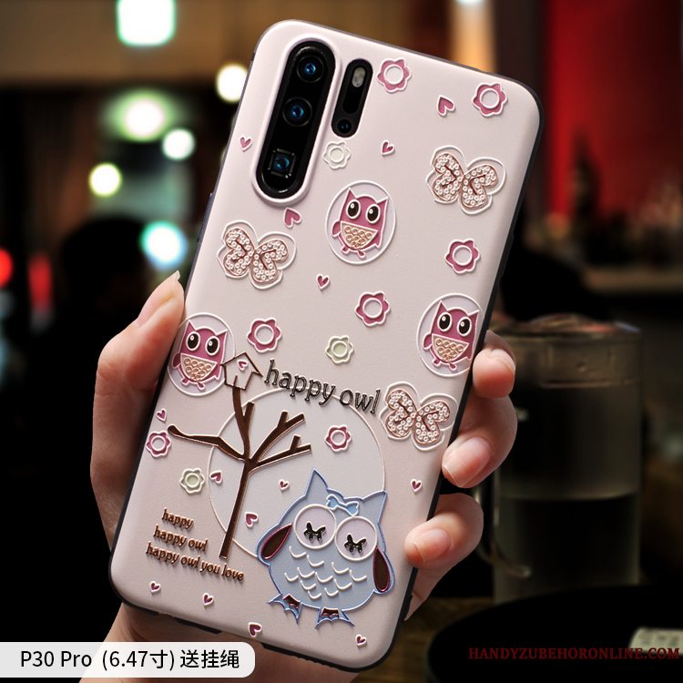 Etui Huawei P30 Pro Blød Nubuck Af Personlighed, Cover Huawei P30 Pro Kreativ Blå Ny