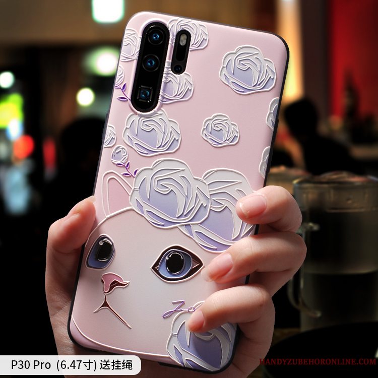 Etui Huawei P30 Pro Blød Nubuck Af Personlighed, Cover Huawei P30 Pro Kreativ Blå Ny