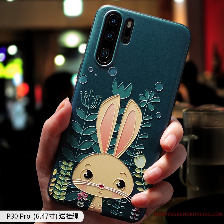 Etui Huawei P30 Pro Blød Nubuck Af Personlighed, Cover Huawei P30 Pro Kreativ Blå Ny