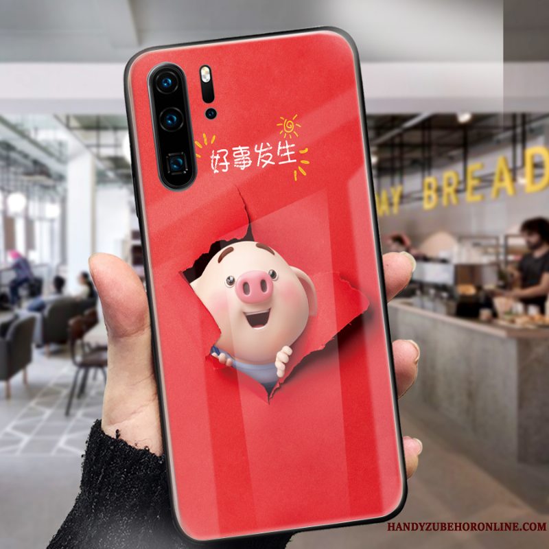 Etui Huawei P30 Pro Cartoon High End Telefon, Cover Huawei P30 Pro Beskyttelse Lille Sektion Rød