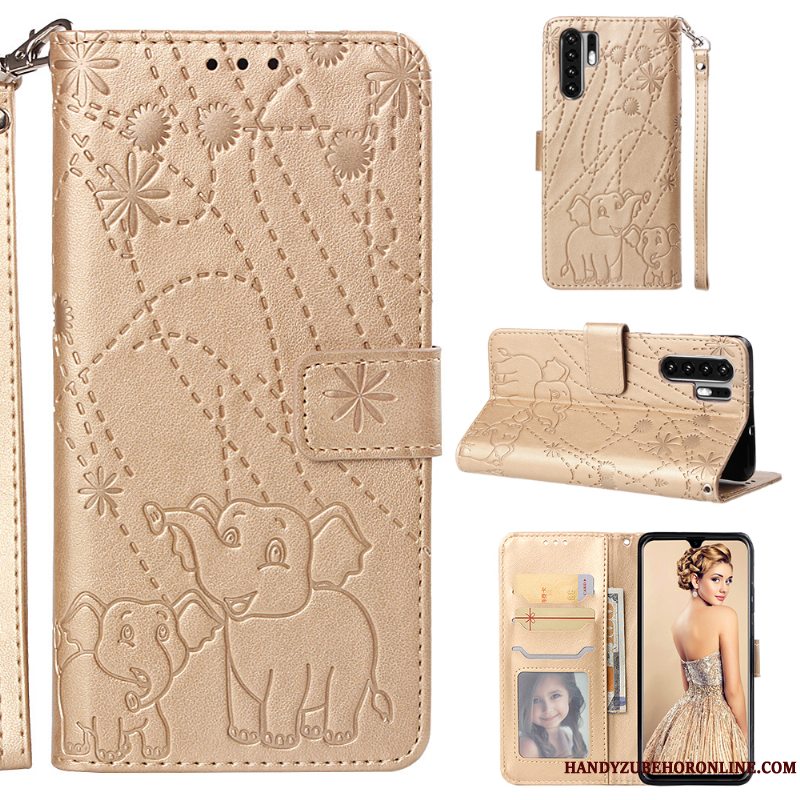 Etui Huawei P30 Pro Folio Anti-fald Grå, Cover Huawei P30 Pro Tasker Hængende Ornamenter