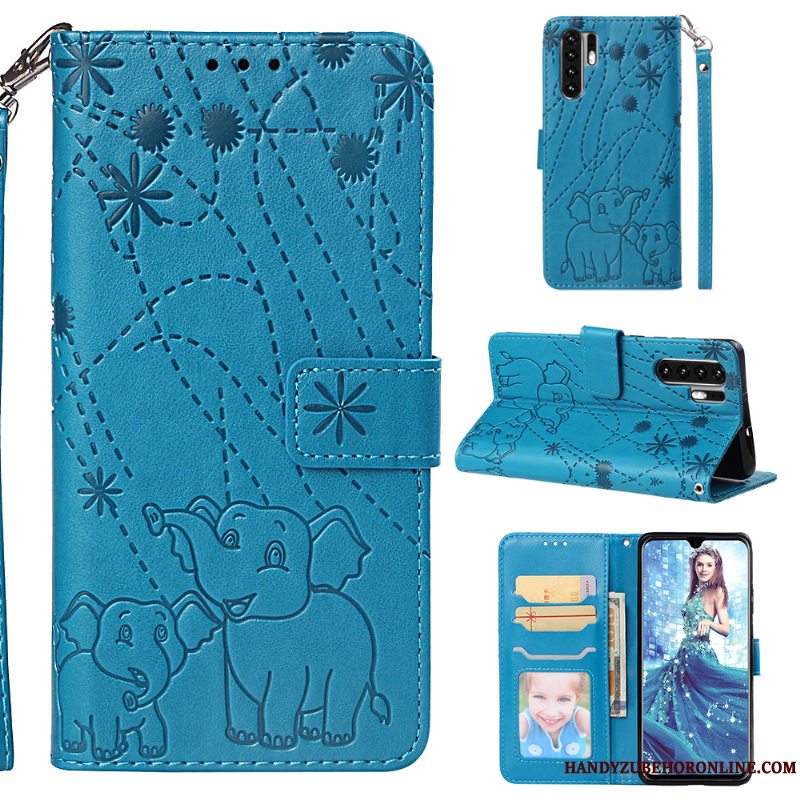 Etui Huawei P30 Pro Folio Anti-fald Grå, Cover Huawei P30 Pro Tasker Hængende Ornamenter