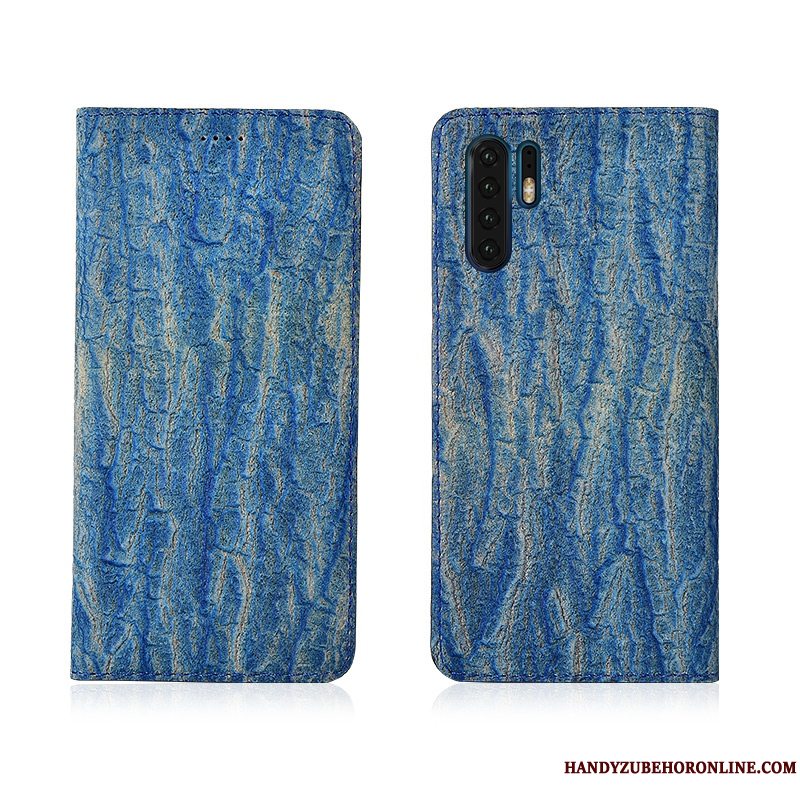 Etui Huawei P30 Pro Folio Ny Blå, Cover Huawei P30 Pro Læder Tree Telefon