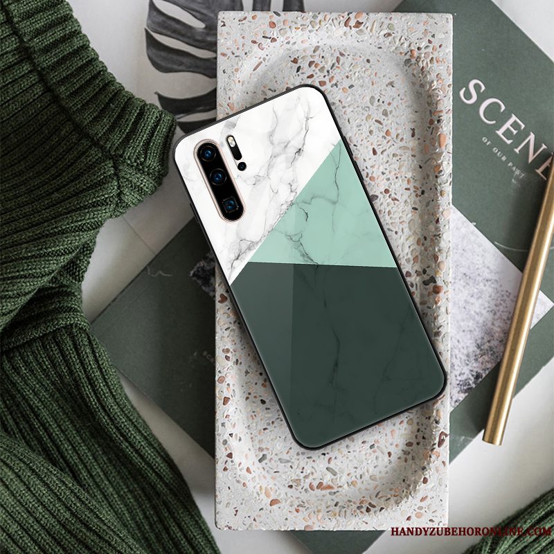 Etui Huawei P30 Pro Kreativ Ny Grøn, Cover Huawei P30 Pro Silikone Glas Anti-fald