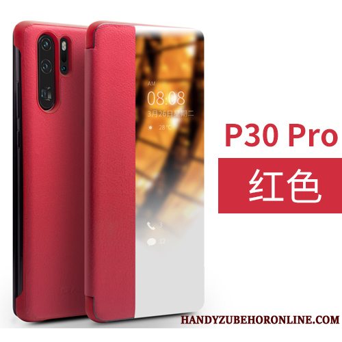 Etui Huawei P30 Pro Læder Cow Tynd, Cover Huawei P30 Pro Folio Telefonåbn Vindue