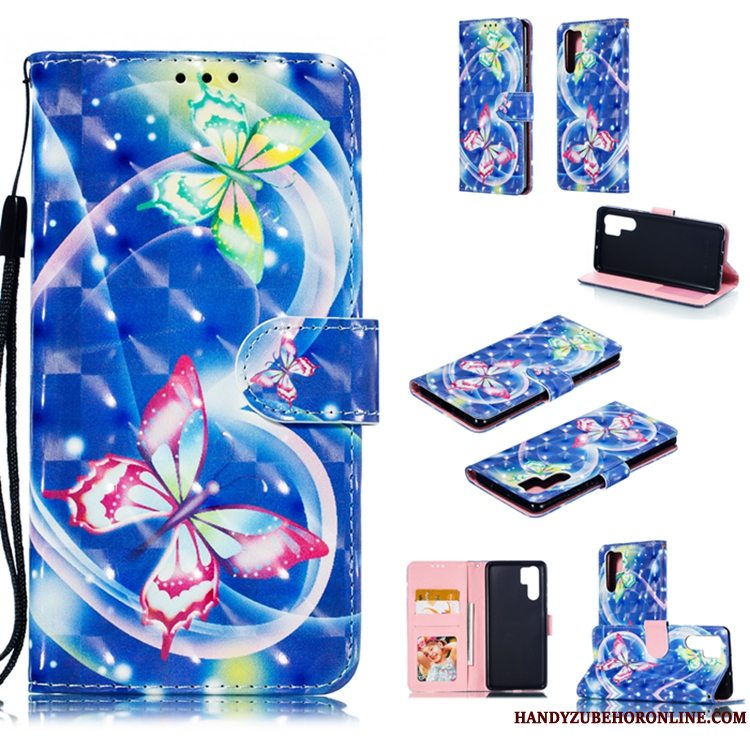 Etui Huawei P30 Pro Læder Hvid Anti-fald, Cover Huawei P30 Pro Tasker Telefon