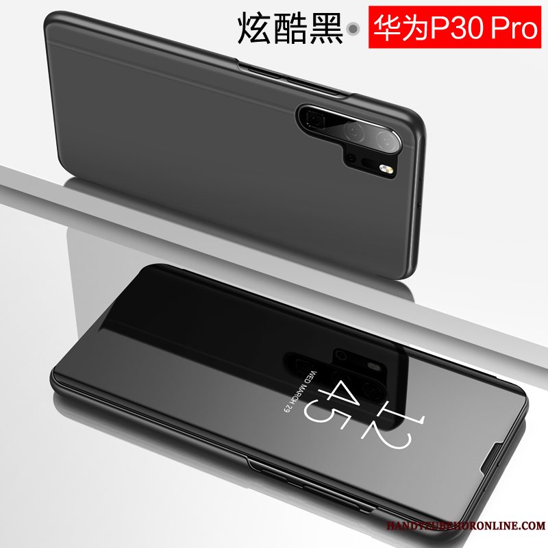 Etui Huawei P30 Pro Læder Spejl Tynd, Cover Huawei P30 Pro Beskyttelse Lilla Telefon