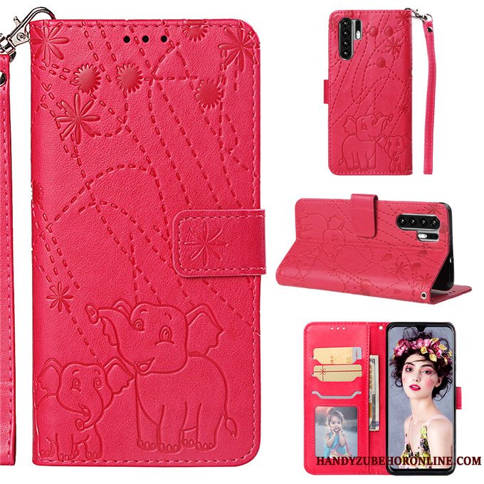 Etui Huawei P30 Pro Læder Telefonguld, Cover Huawei P30 Pro Folio Anti-fald