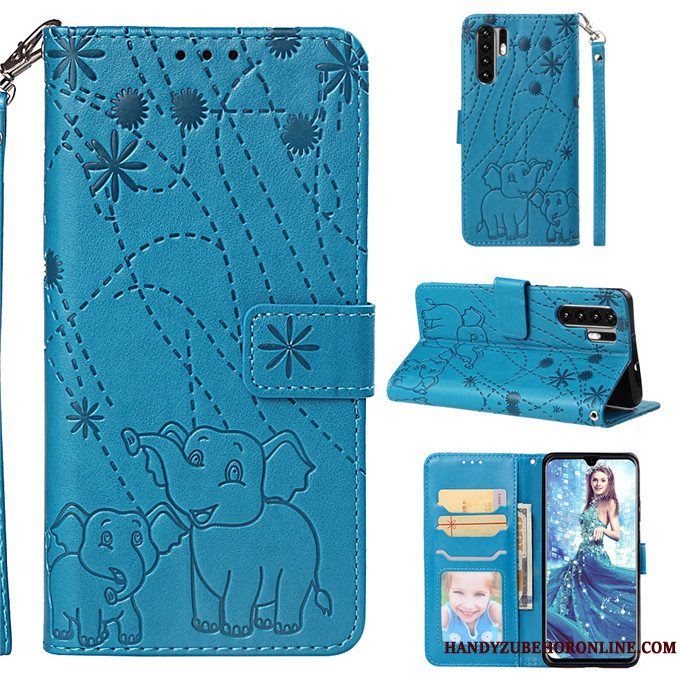 Etui Huawei P30 Pro Læder Telefonguld, Cover Huawei P30 Pro Folio Anti-fald