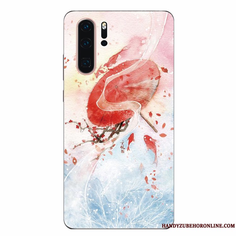 Etui Huawei P30 Pro Silikone Grøn Telefon, Cover Huawei P30 Pro Blød Vind Kunst