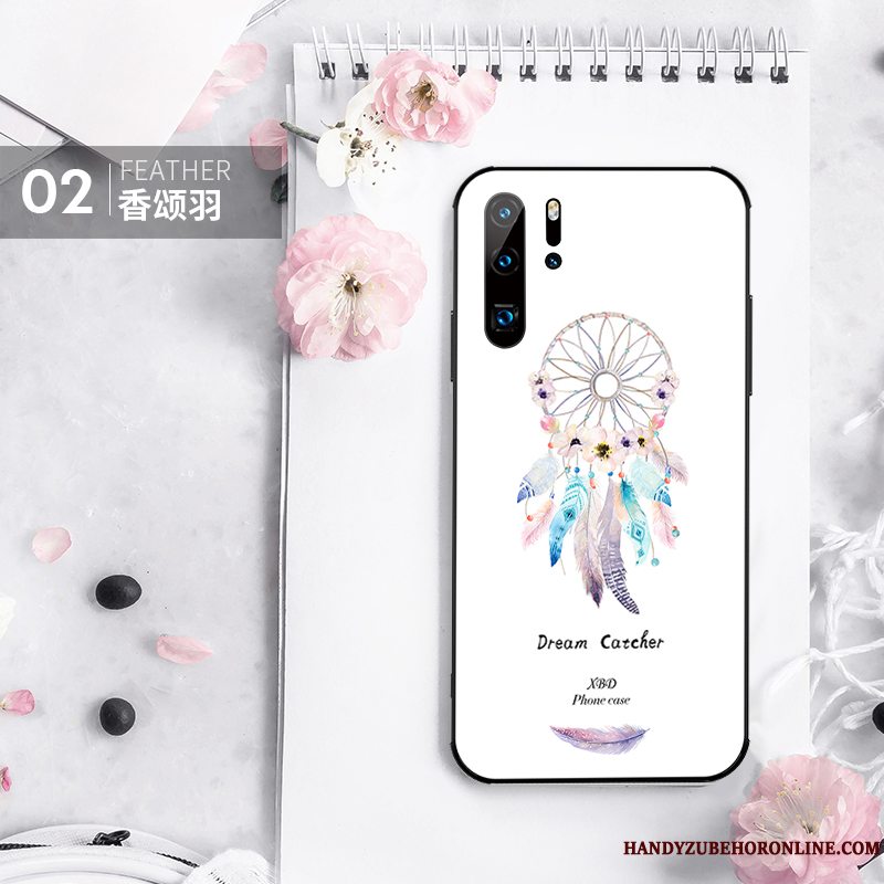 Etui Huawei P30 Pro Silikone Hvid Anti-fald, Cover Huawei P30 Pro Tasker Trendy Let Tynd