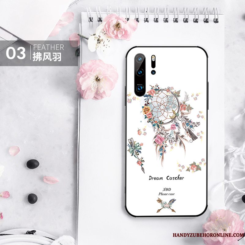 Etui Huawei P30 Pro Silikone Hvid Anti-fald, Cover Huawei P30 Pro Tasker Trendy Let Tynd