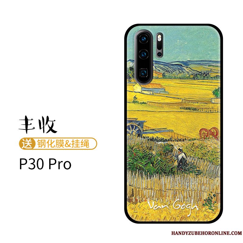 Etui Huawei P30 Pro Tasker Trend Oliemaleri, Cover Huawei P30 Pro Blød Høj Nubuck