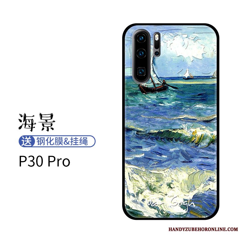 Etui Huawei P30 Pro Tasker Trend Oliemaleri, Cover Huawei P30 Pro Blød Høj Nubuck
