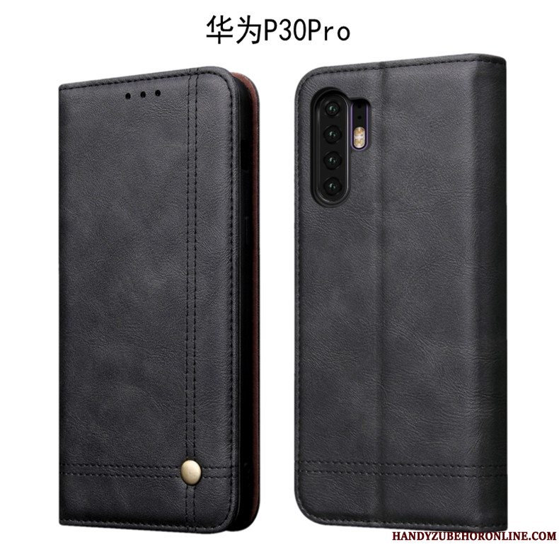 Etui Huawei P30 Pro Vintage Telefondyb Farve, Cover Huawei P30 Pro Folio Anti-fald Business