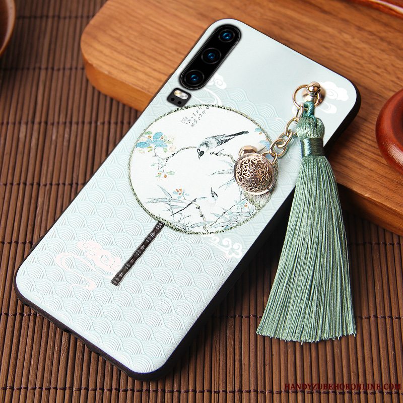 Etui Huawei P30 Silikone Af Personlighed Vind, Cover Huawei P30 Tasker Tassel Kinesisk Stil