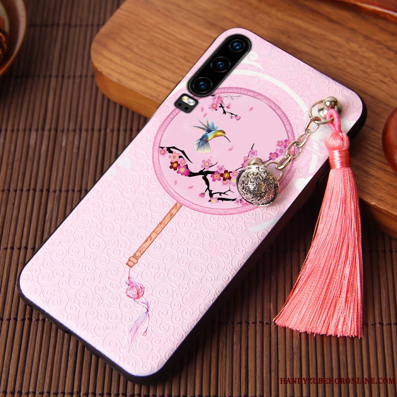 Etui Huawei P30 Silikone Af Personlighed Vind, Cover Huawei P30 Tasker Tassel Kinesisk Stil