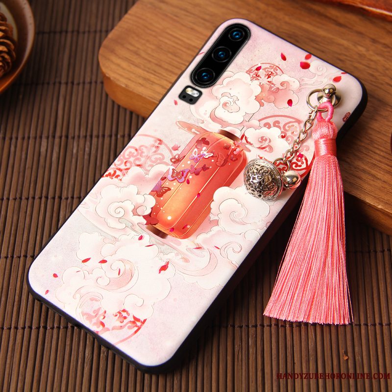 Etui Huawei P30 Silikone Af Personlighed Vind, Cover Huawei P30 Tasker Tassel Kinesisk Stil