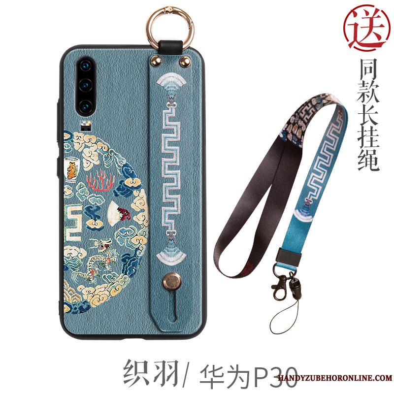 Etui Huawei P30 Silikone Anti-fald Grøn, Cover Huawei P30 Tasker Telefonny