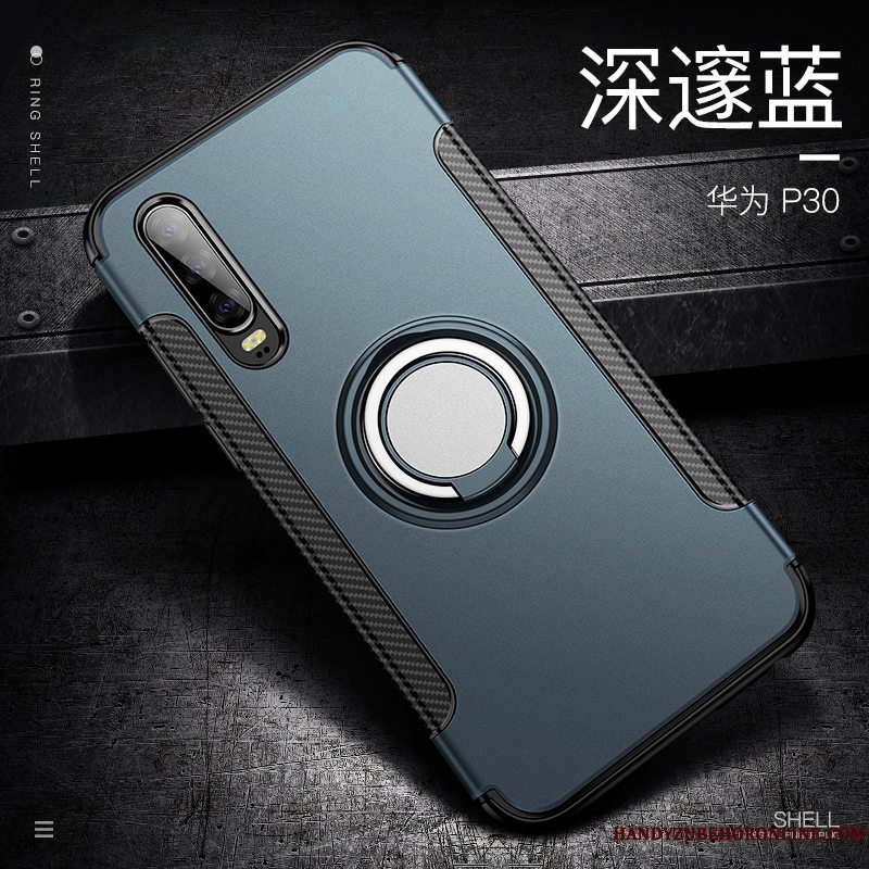 Etui Huawei P30 Silikone Telefonblå, Cover Huawei P30 Support Anti-fald Bil