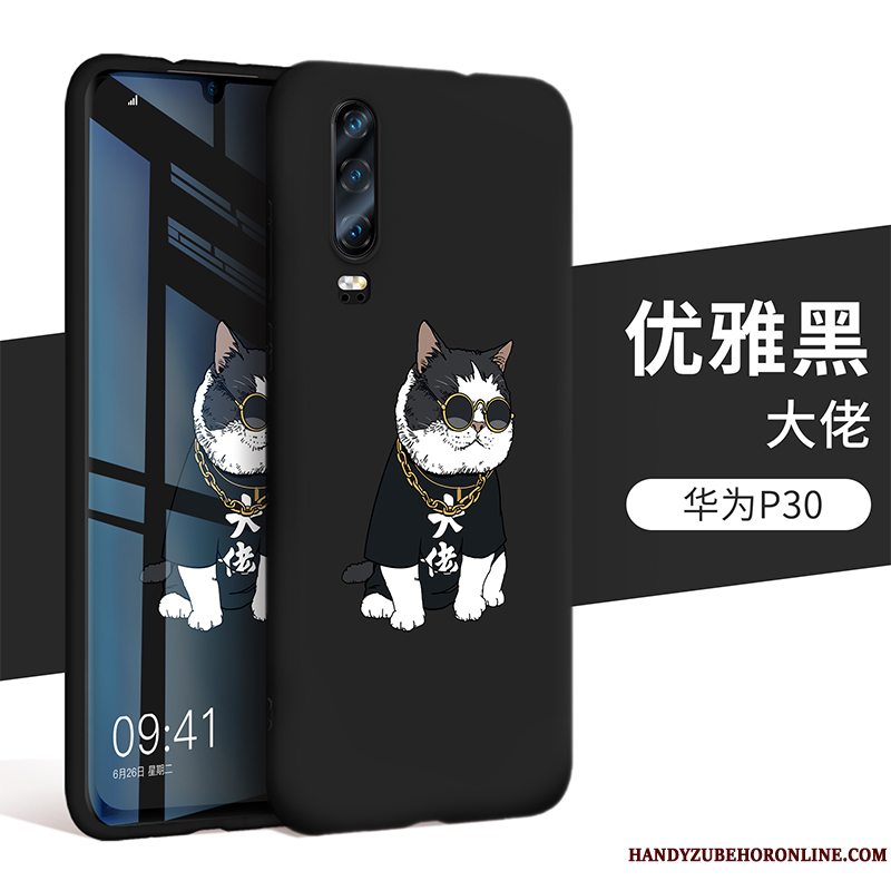 Etui Huawei P30 Silikone Telefonblå, Cover Huawei P30 Tasker Anti-fald Trendy