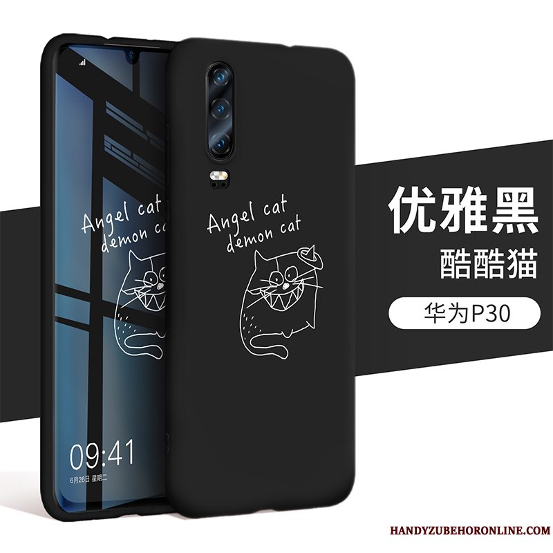 Etui Huawei P30 Silikone Telefonblå, Cover Huawei P30 Tasker Anti-fald Trendy