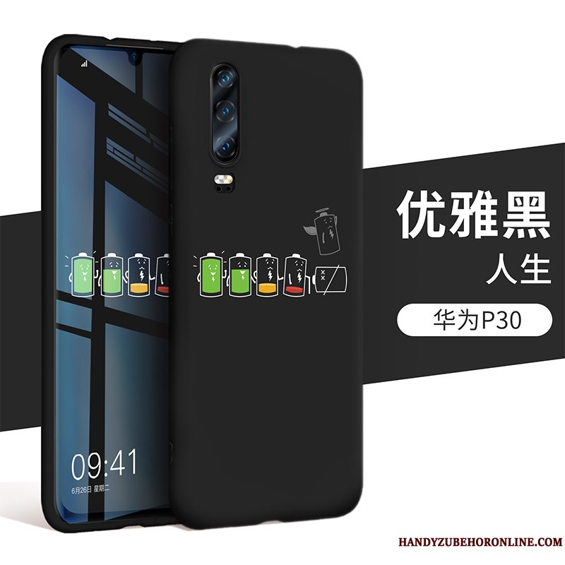 Etui Huawei P30 Silikone Telefonblå, Cover Huawei P30 Tasker Anti-fald Trendy