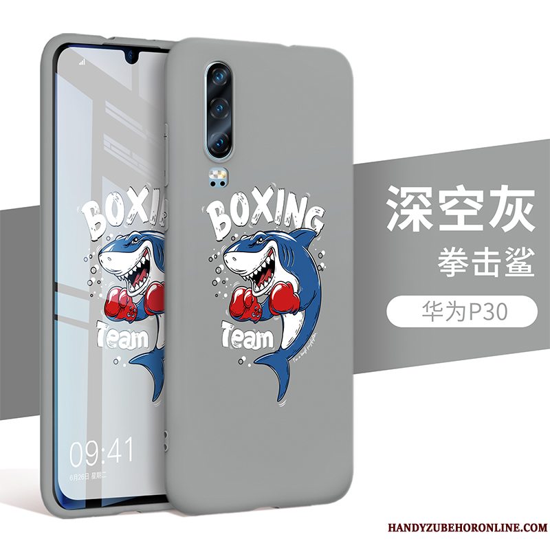 Etui Huawei P30 Silikone Telefonblå, Cover Huawei P30 Tasker Anti-fald Trendy