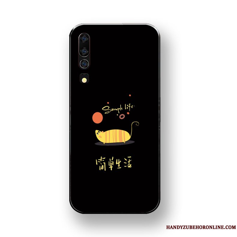 Etui Huawei P30 Silikone Telefonsort, Cover Huawei P30 Tasker