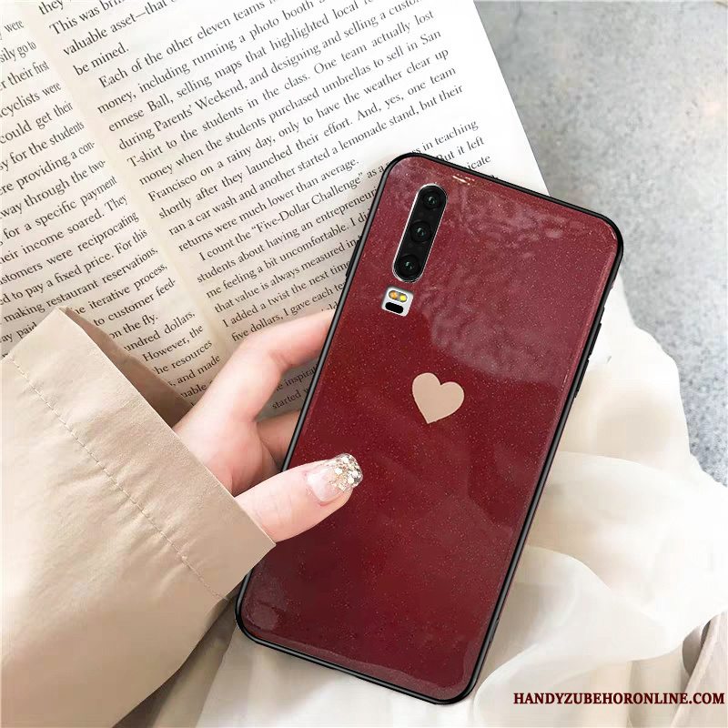 Etui Huawei P30 Tasker Anti-fald Net Red, Cover Huawei P30 Rød Trendy