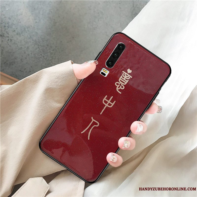 Etui Huawei P30 Tasker Anti-fald Net Red, Cover Huawei P30 Rød Trendy