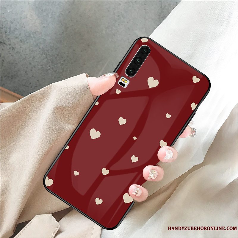 Etui Huawei P30 Tasker Anti-fald Net Red, Cover Huawei P30 Rød Trendy