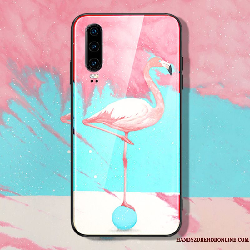 Etui Huawei P30 Tasker Grøn Glas, Cover Huawei P30 Beskyttelse Net Red Trend