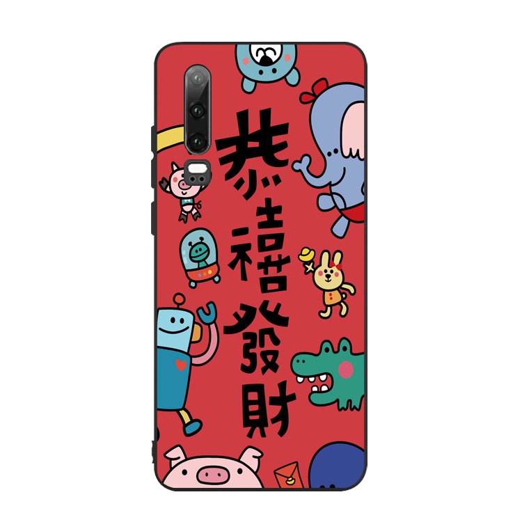Etui Huawei P30 Tasker Joyous Smuk, Cover Huawei P30 Blød Rød Telefon