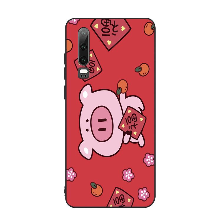 Etui Huawei P30 Tasker Joyous Smuk, Cover Huawei P30 Blød Rød Telefon