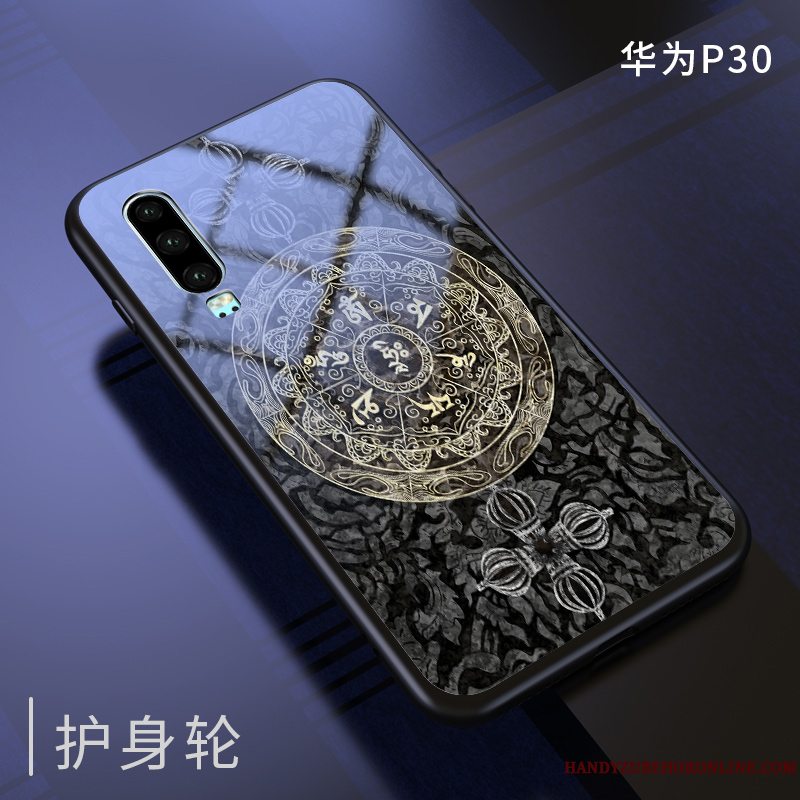 Etui Huawei P30 Tasker Net Red Kinesisk Stil, Cover Huawei P30 Kreativ Af Personlighed Anti-fald