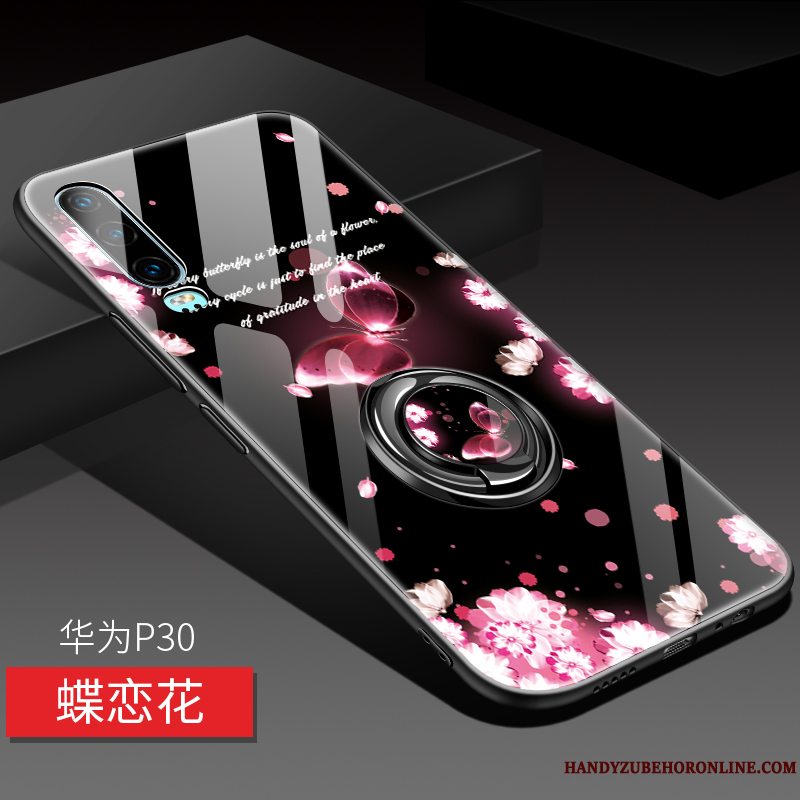 Etui Huawei P30 Tasker Telefonanti-fald, Cover Huawei P30 Silikone Ring Af Personlighed