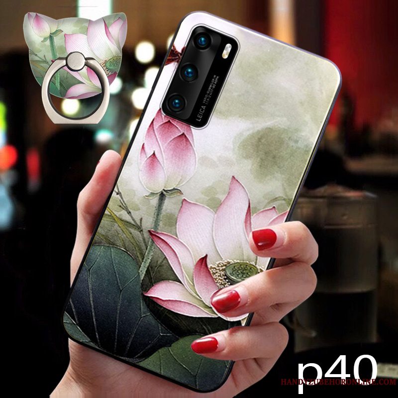 Etui Huawei P40 Beskyttelse Trendy Blomster, Cover Huawei P40 Tasker Telefonvind