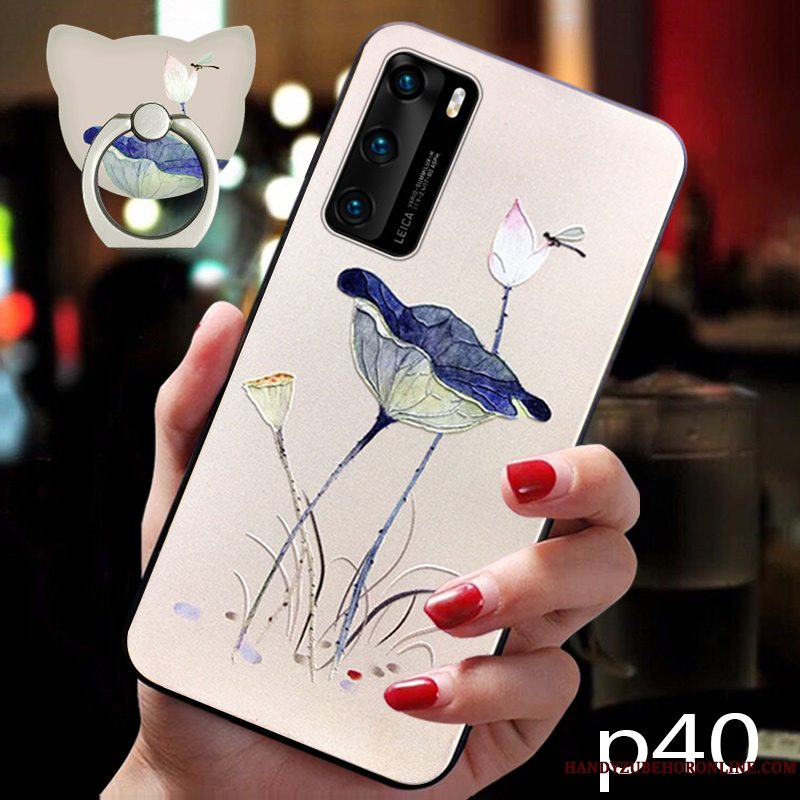 Etui Huawei P40 Beskyttelse Trendy Blomster, Cover Huawei P40 Tasker Telefonvind