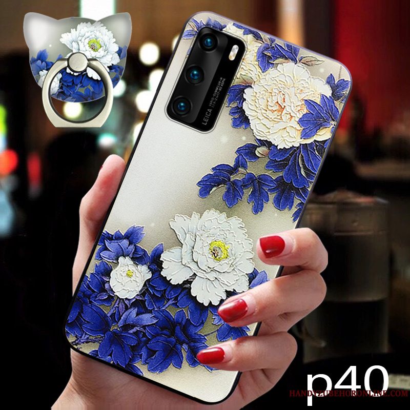 Etui Huawei P40 Beskyttelse Trendy Blomster, Cover Huawei P40 Tasker Telefonvind