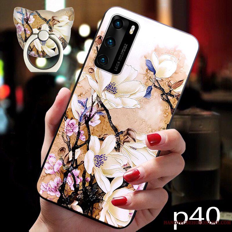 Etui Huawei P40 Beskyttelse Trendy Blomster, Cover Huawei P40 Tasker Telefonvind