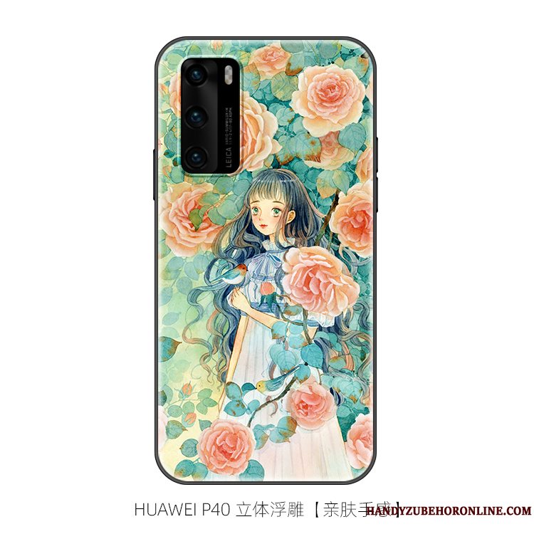 Etui Huawei P40 Kreativ Blå Frisk, Cover Huawei P40 Cartoon Trendy Anti-fald