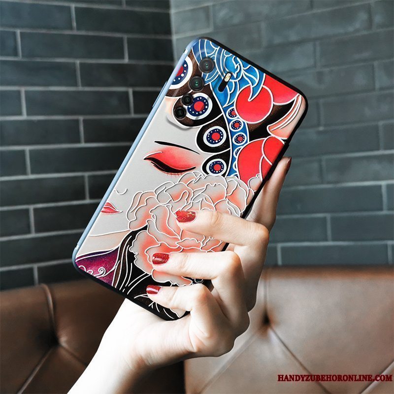 Etui Huawei P40 Lite 5g Relief Lyserød Telefon, Cover Huawei P40 Lite 5g Vintage Trend Hua Dan