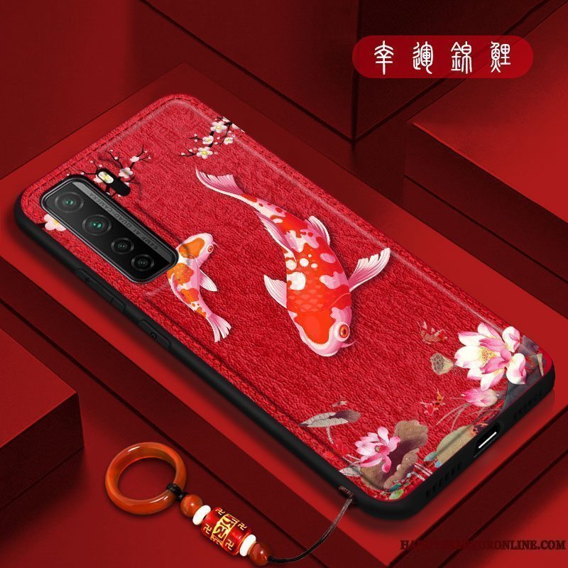 Etui Huawei P40 Lite 5g Tasker Af Personlighed Trend, Cover Huawei P40 Lite 5g Kreativ Kinesisk Stil Hvid