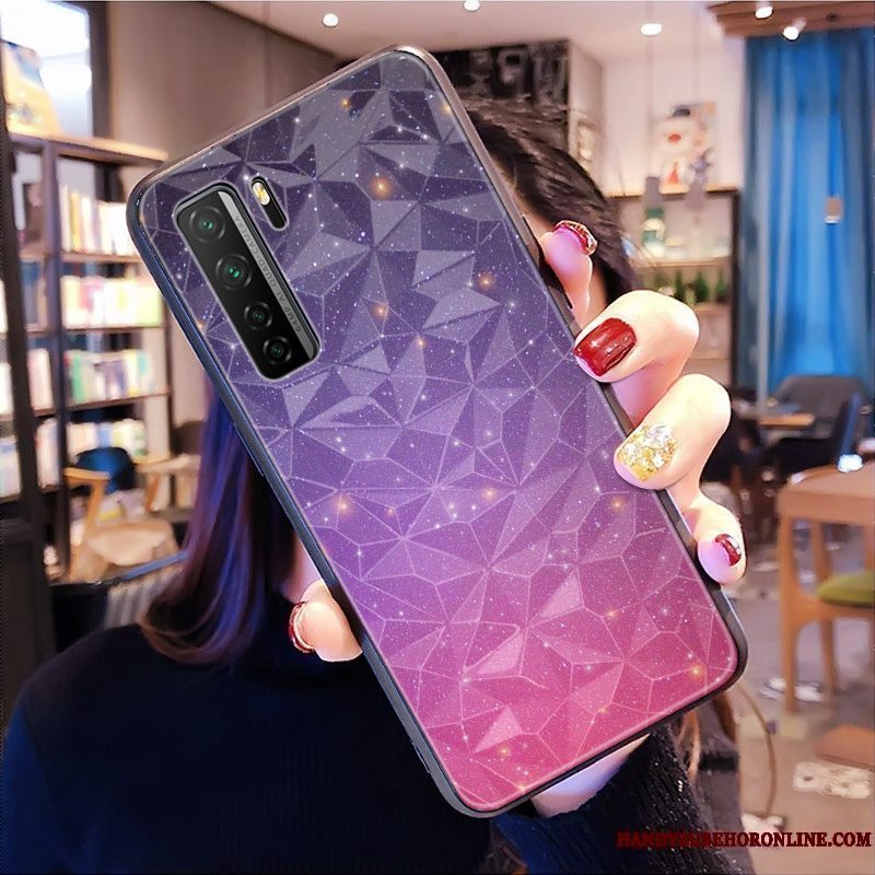 Etui Huawei P40 Lite 5g Tasker Net Red Blå, Cover Huawei P40 Lite 5g Blød Tilpas Mønster