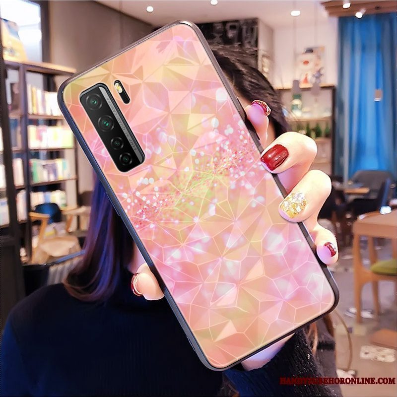 Etui Huawei P40 Lite 5g Tasker Net Red Blå, Cover Huawei P40 Lite 5g Blød Tilpas Mønster