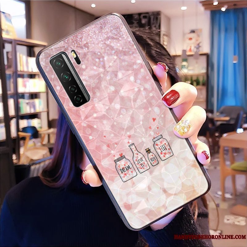 Etui Huawei P40 Lite 5g Tasker Net Red Blå, Cover Huawei P40 Lite 5g Blød Tilpas Mønster